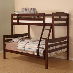 Solid walnut brown bunk bed