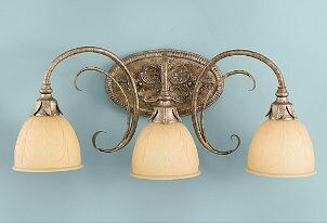 Three lamp wall sconce