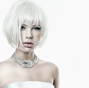 Woman with edgy hairstyle