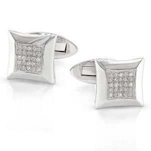 A pair of diamond cuff links