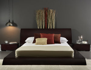 Silver alarm clock complements contemporary bedroom