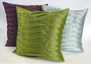 Faux silk throw pillows add glamour to your home