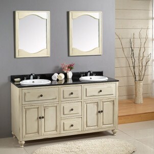 Rustic bath vanity with bath vanity items