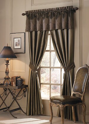 Elegant curtains tied back for effect
