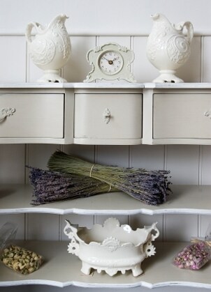 White clock with matching home decor