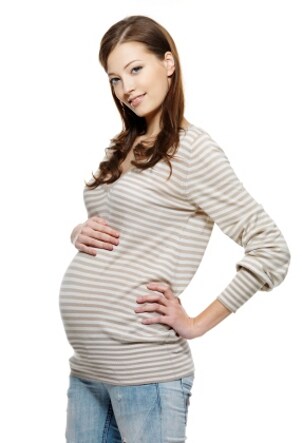 Soft striped maternity sweater