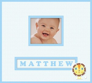 Personalize baby scrapbook albums with your child's name and picture
