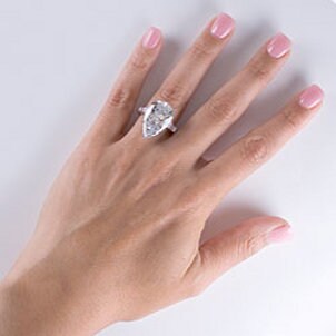 A 10-carat diamond ring with pear-shape diamond