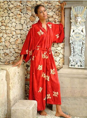Stylish silk bath robe