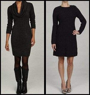 Two ways to wear a sweater dress