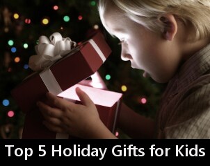 A boy opening the best Christmas present ever