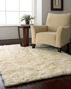 Retro shag rug in a modern home
