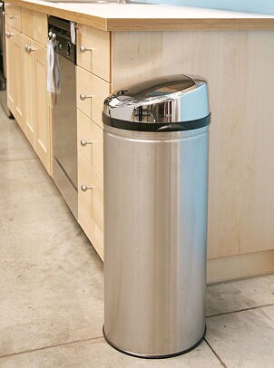 Stainless steel touchless trash can