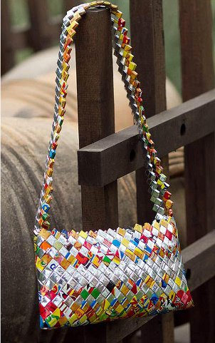 Handbag made from recycled materials